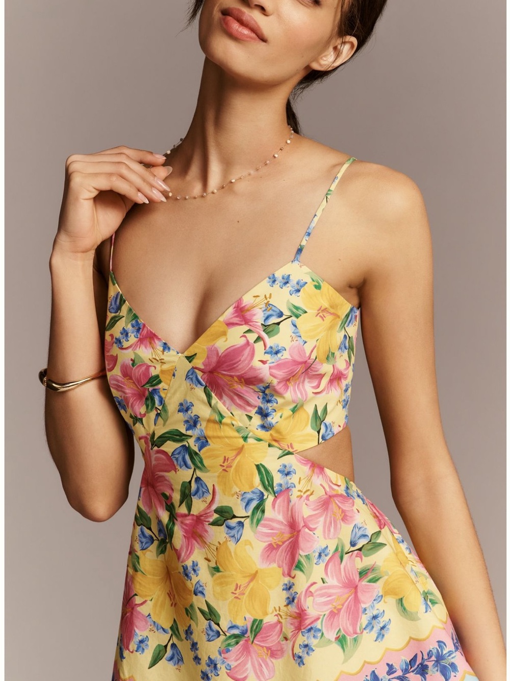 New FARM Rio x Anthropologie Cotton Floral Tiered Maxi Dress - Picture 3 of 4